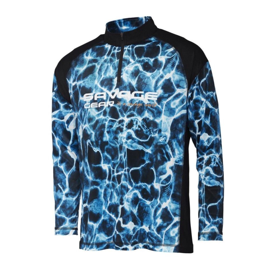 Savage Gear Marine UV Long Sleeve Tee Sea Blue Uzun Kollu Tişört