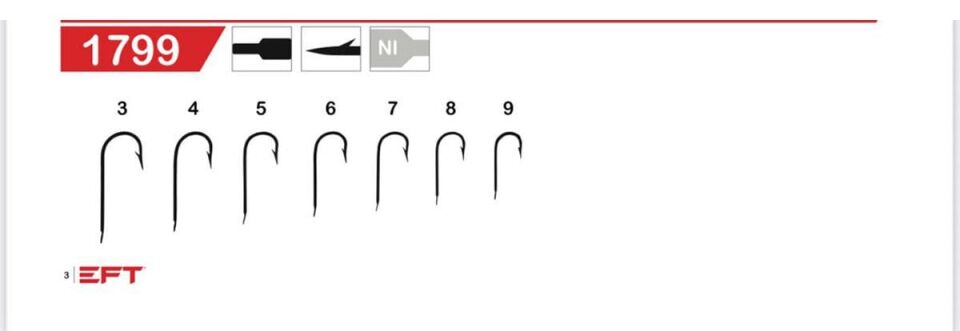EFT Hook 1799 Beyaz Düz İğne 100 Adet
